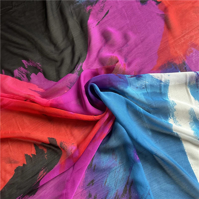 1 метр X 1,35 метра Цветная роспись шелковой ткани 100% натуральный материал из шифона Жоржет