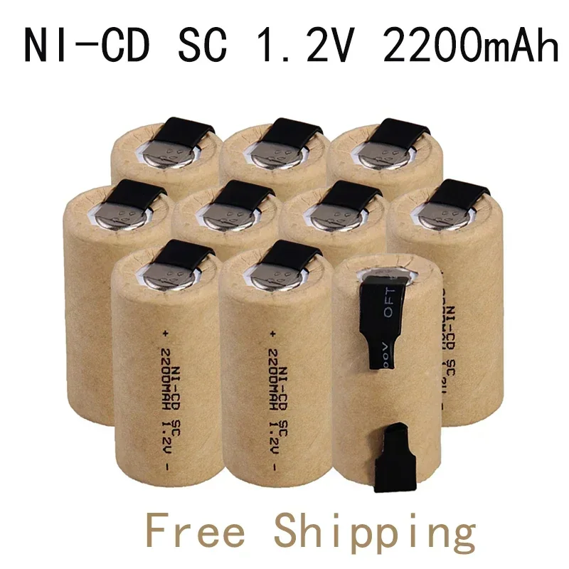 100% Оригинальная Отвертка-Дрель SC Battery 1.2V 2200mAh Sub C Ni-Cd Аккумуляторная Батарея С Вкладкой Электроинструмента NiCd SUBC Cells