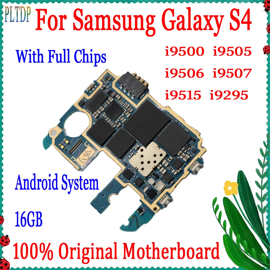 100% Оригинальная Полностью Протестированная Рабочая Материнская Плата Samsung S4 i9500 i9505 16 ГБ С Системной Логической Платой Android