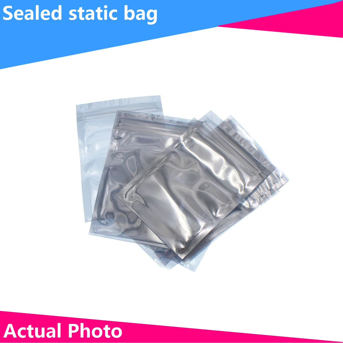 100ШТ Антистатическая алюминиевая Антистатическая сумка, сумки на молнии, закрывающийся антистатический чехол для электронных аксессуаров, пакеты для упаковки