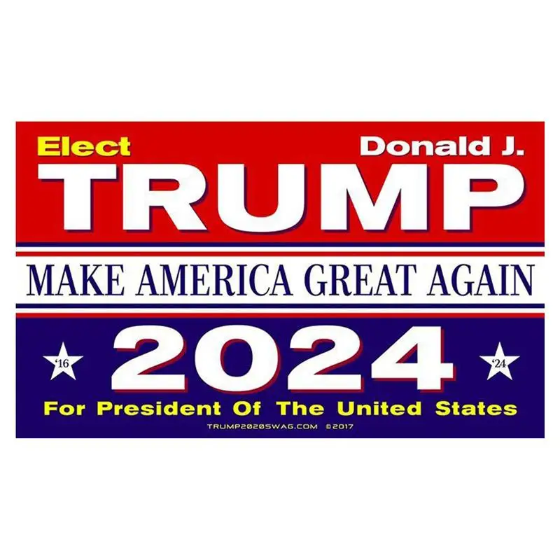 1шт Наклейка Трампа 2024 года Make America Great Again Виниловая забавная наклейка на бампер Президентские выборы для оформления дверей и окон автомобиля