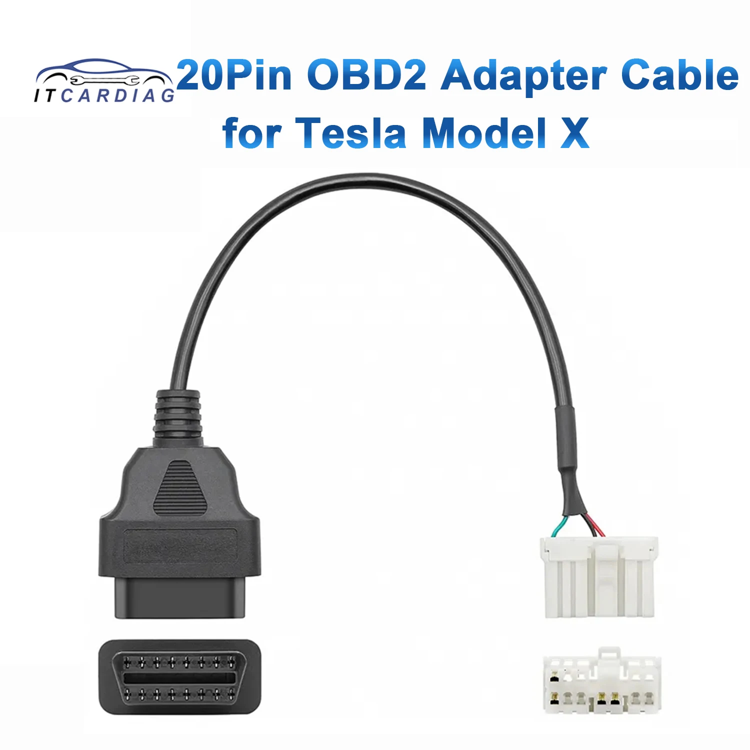 20-контактный адаптер OBD2 для Tesla Model X S Диагностический кабель для сканирования жгута проводов моей модели Tesla Электронный кабель нового энергетического транспортного средства
