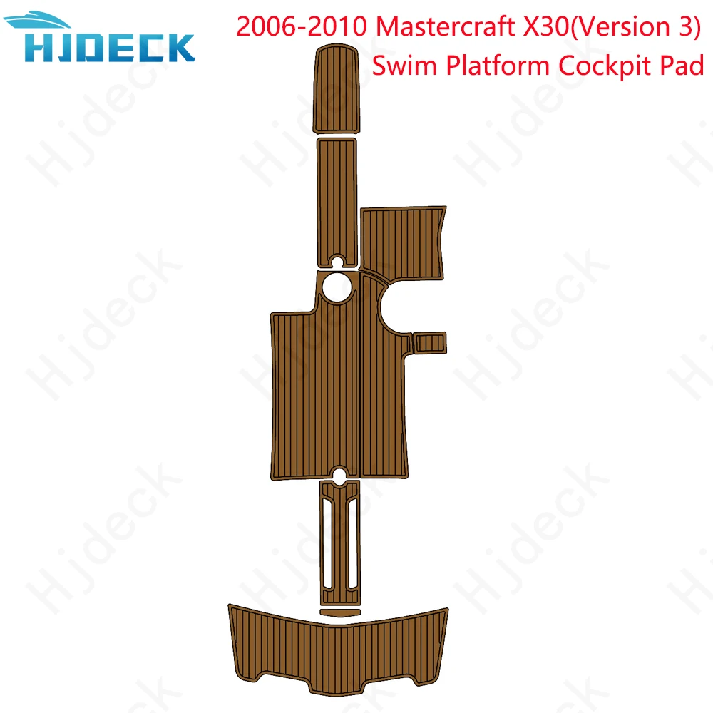 2006-2010 Mastercraft X30 (версия 3) Коврик для платформы для плавания, коврик для пола из вспененного EVA тикового дерева, коричневый