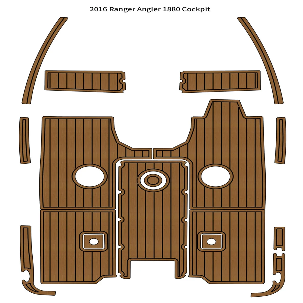 2016 Ranger Angler 1880 Коврик для кокпита из пеноматериала EVA, коврик для пола из тикового дерева, самоклеящийся