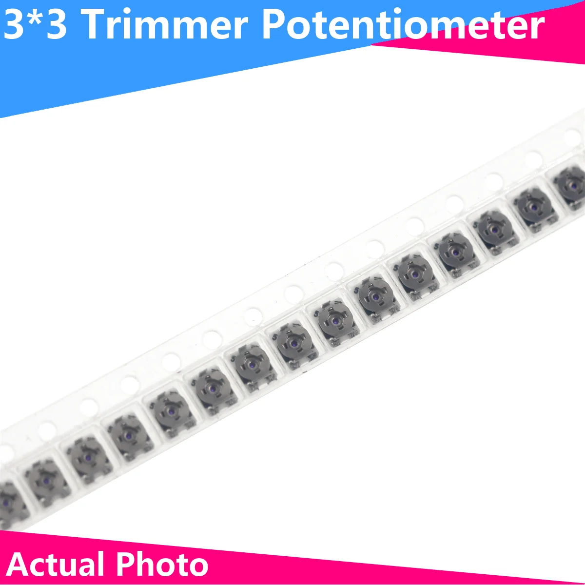 20шт 3*3 Потенциометр сопротивления Триммера Trimpot SMD 3X3 Регулируемый Переменный резистор 100 500 1K 2K 5K 10K 20K 50K 100K 1 М ом