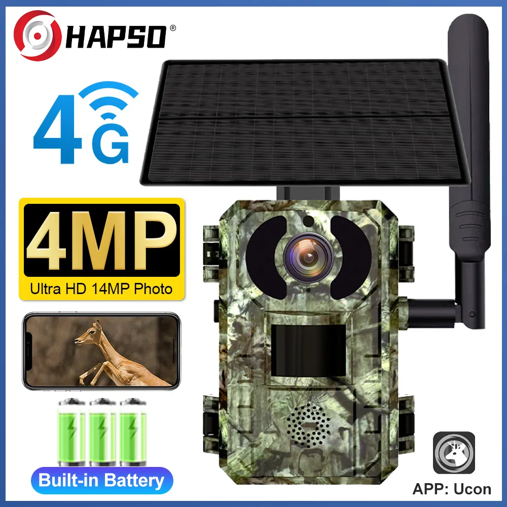 4-Мегапиксельная камера для охоты на сотовую связь 4G LTE, 4G Sim-карта, удаленный просмотр на открытом воздухе, батарея емкостью 7800 мАч, камера для наблюдения за дикой природой, камера ночного видения