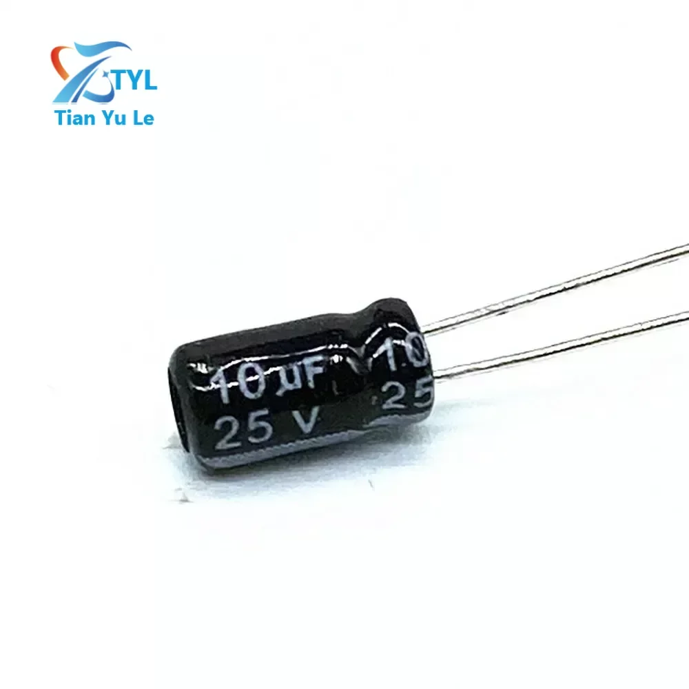 50 шт./лот 25 В 10 МКФ Низкоомный высокочастотный алюминиевый электролитический конденсатор размером 4 * 7 10 МКФ25 В 20%