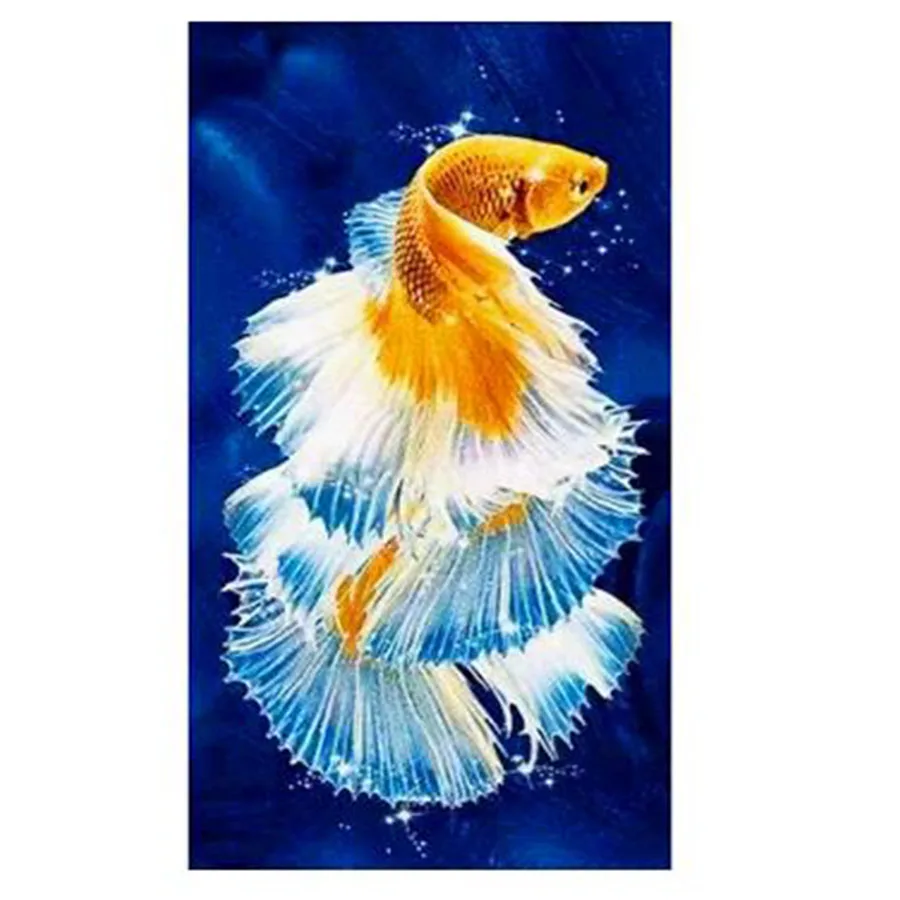 5D Алмазная живопись DIY золотая рыбка, Круглая квадратная Дрель, Набор для вышивания крестиком, Мозаичная живопись, Подарок для домашнего Декора
