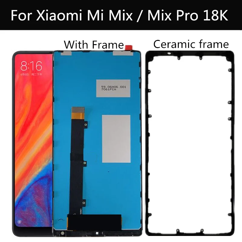 6.4 ЖК-дисплей для Xiaomi Mi MIX Pro 18-каратный ЖК-дисплей Сенсорный экран с рамкой + Замена керамической рамки для xiaomi MI Mix1 LCD