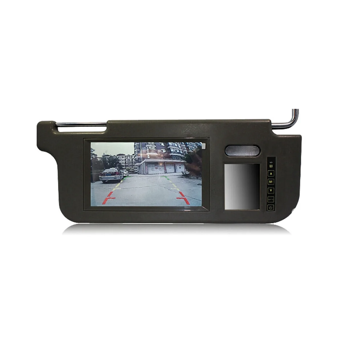 7-дюймовый черный автомобильный правый солнцезащитный козырек, экран зеркала заднего вида, ЖК-монитор, 2 канала видео