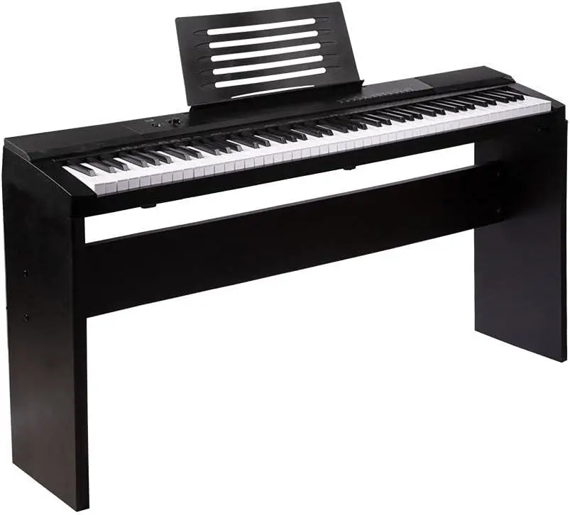 88 Цифровое пианино с полувзвешенными клавишами, динамиками и деревянной подставкой, несколькими тембрами, гибким вводом-выводом, с метрономом (