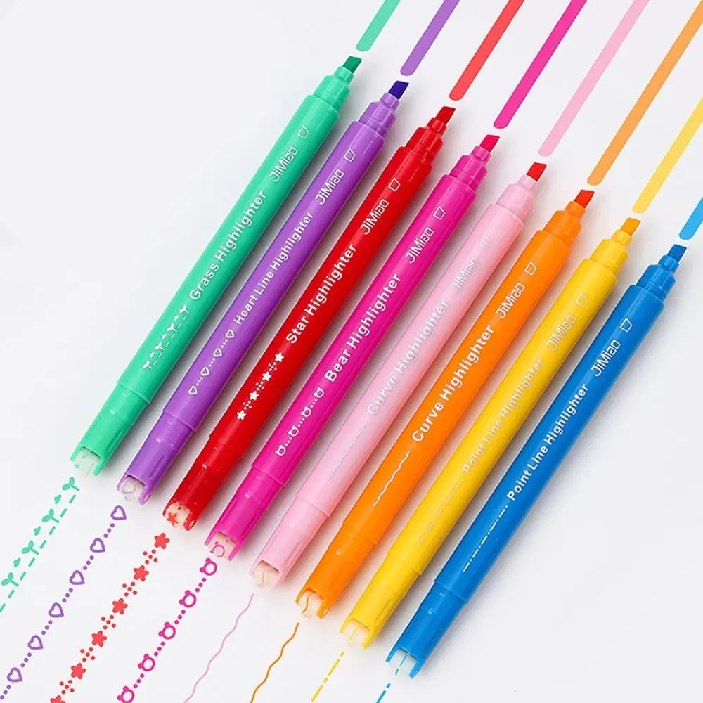 8ШТ Креативная ручка-хайлайтер в форме цветка, Двуглавая, нескольких форм, Маркеры, ручка, Красочные Маркеры, Канцелярские принадлежности