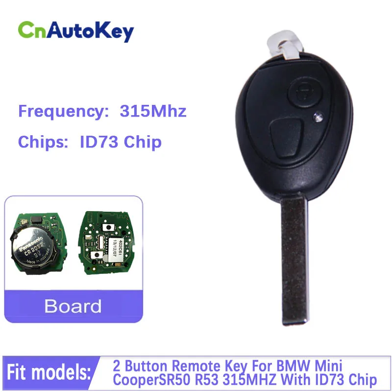 CN006062 Вторичный рынок 2-кнопочный дистанционный ключ для BMW Mini Cooper S R50 R53 Частота 315 МГц с чипом ID73