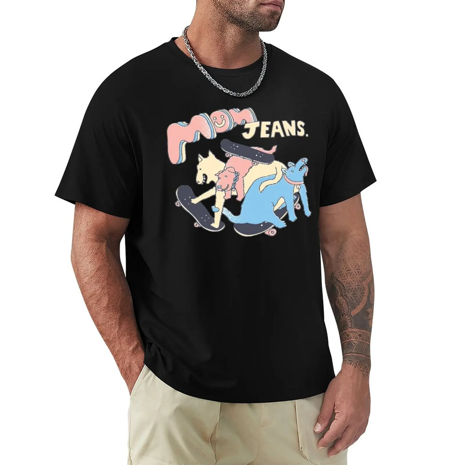 Mom Jeans band - Футболка с изображением щенка любви, графическая футболка, Блузка, спортивные рубашки, футболки с кошками, большие и высокие футболки для мужчин
