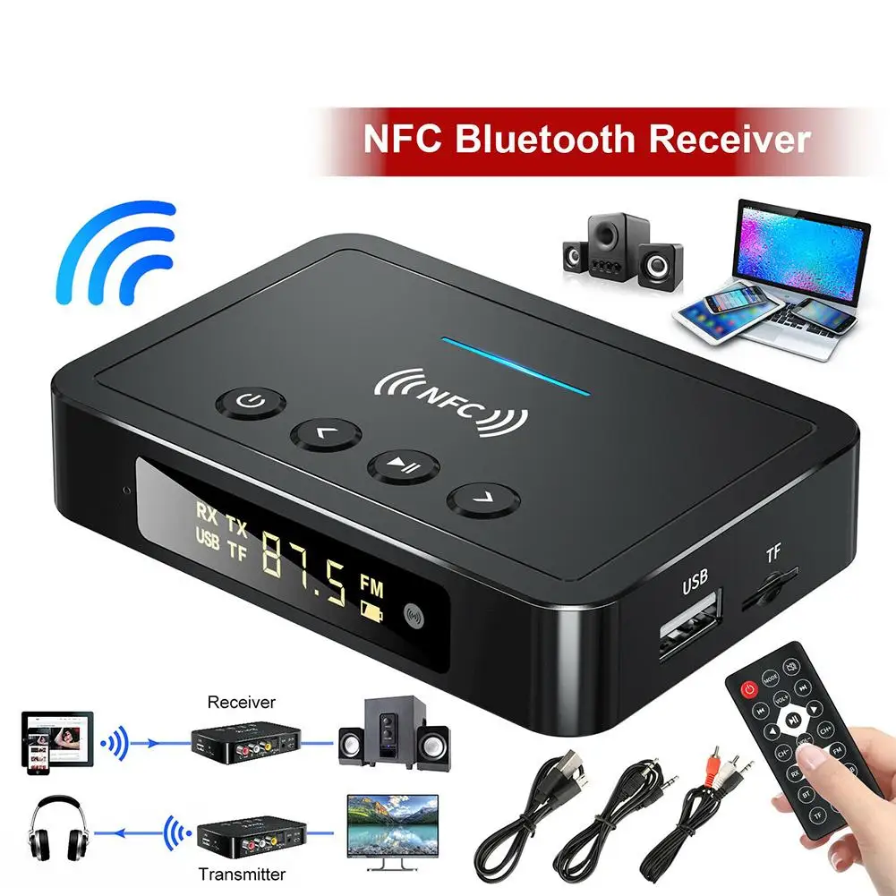 NFC Bluetooth 5,0 Аудиоадаптер 3,5 мм AUX RCA Беспроводной Приемник Передатчик Оптический/Коаксиальный Музыкальный Адаптер Для Телевизора ПК Автомобильный Динамик