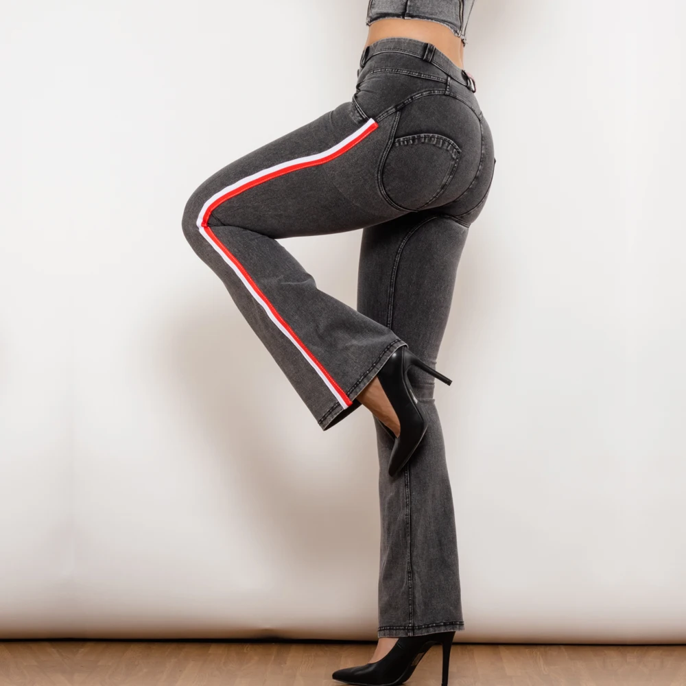 Shascullfites Melody, стрейчевые расклешенные джинсы со средней талией, женские джинсовые брюки, широкие повседневные узкие брюки-клеш