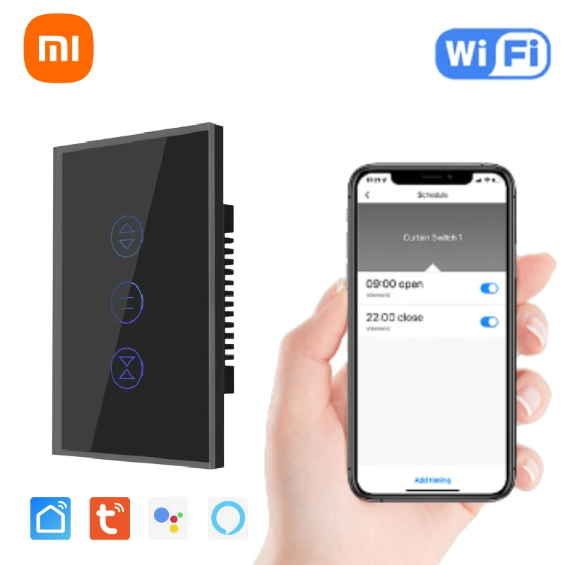 Xiaomi Tuya WiFi Smart Touch Switch Window Roller Shutter Switch Жалюзи Панель ЕС США Поддержка приложения Smart Life Alexa Google Home
