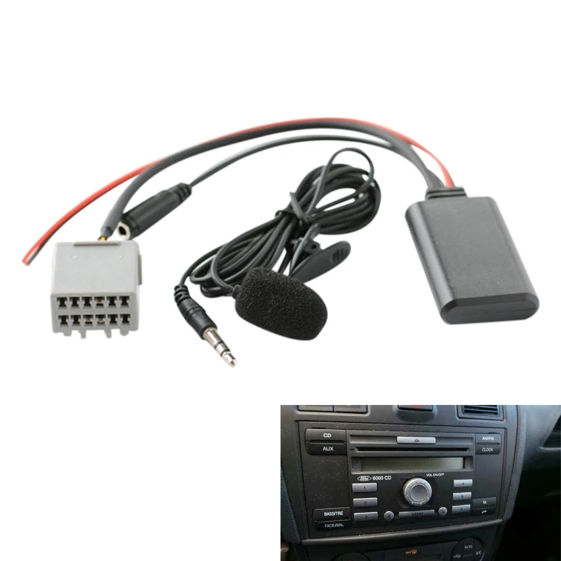 Автомобильный Bluetooth 5.0 Кабель Aux Микрофон Адаптер громкой связи для мобильных телефонов Ford Fiesta 2008-2010