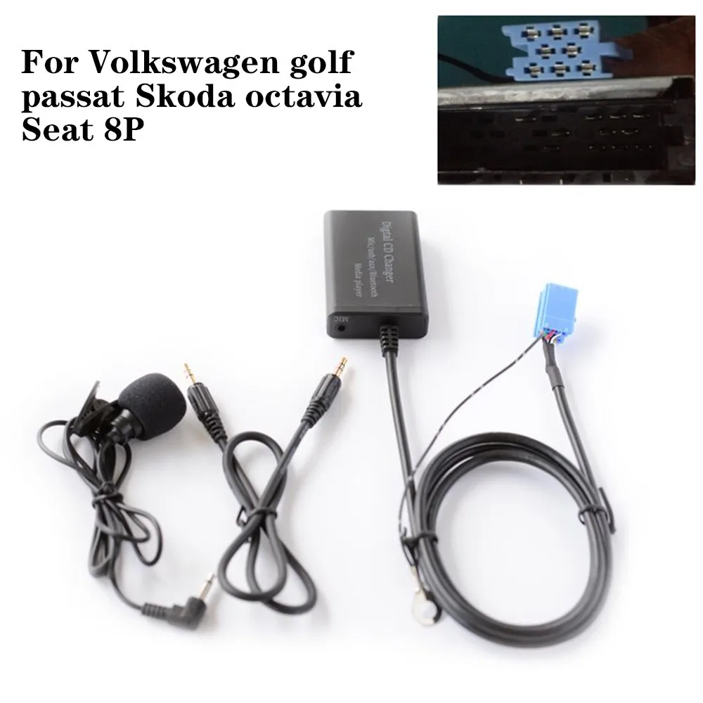 Автомобильный MP3-плеер с громкой связью 8P, Bluetooth-адаптер для Volkswagen golf passat Skoda octavia Seat Car-styling