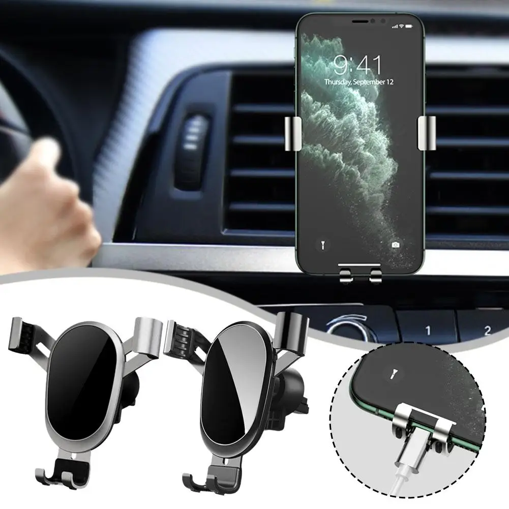 Автомобильный держатель телефона Крепление для смартфона Gravity Автомобильный зажим для воздуховыпуска Без магнитной опоры В автомобиле Для iPhone Samsung U8Q0