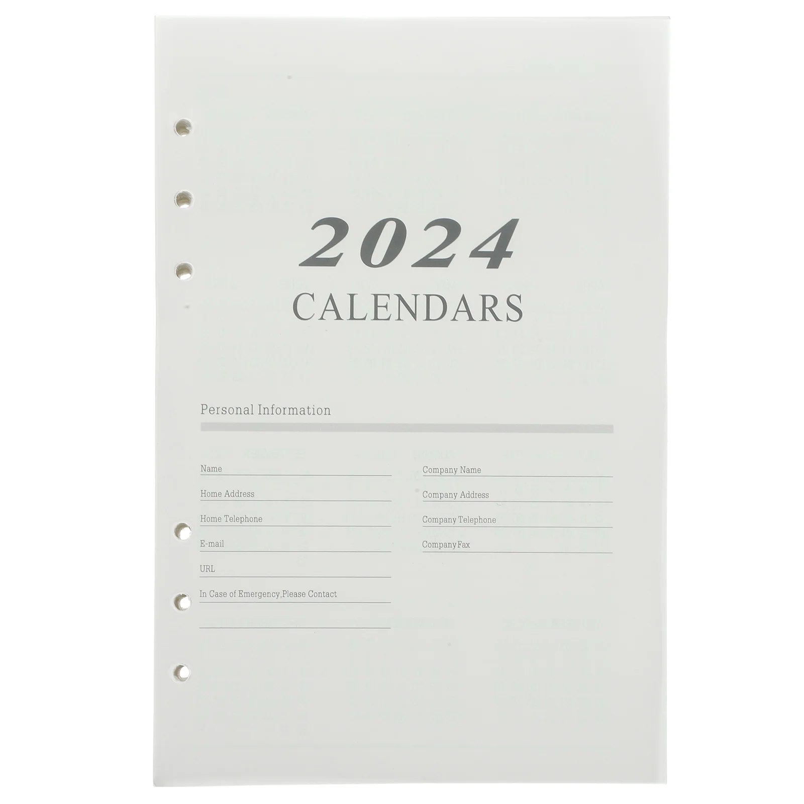 Английский планировщик на 2024 год Пополняет 2023 Календарные вставки Ежемесячный планировщик формата А5 Бумагой для пополнения