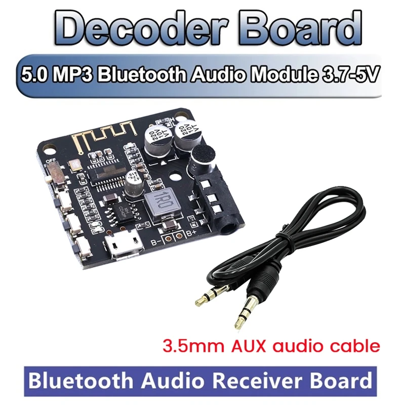 Аудиоприемник С Аудиокабелем AUX MP3 Bluetooth Декодер Без Потерь Автомобильный Динамик Плата Аудиоусилителя Модуль