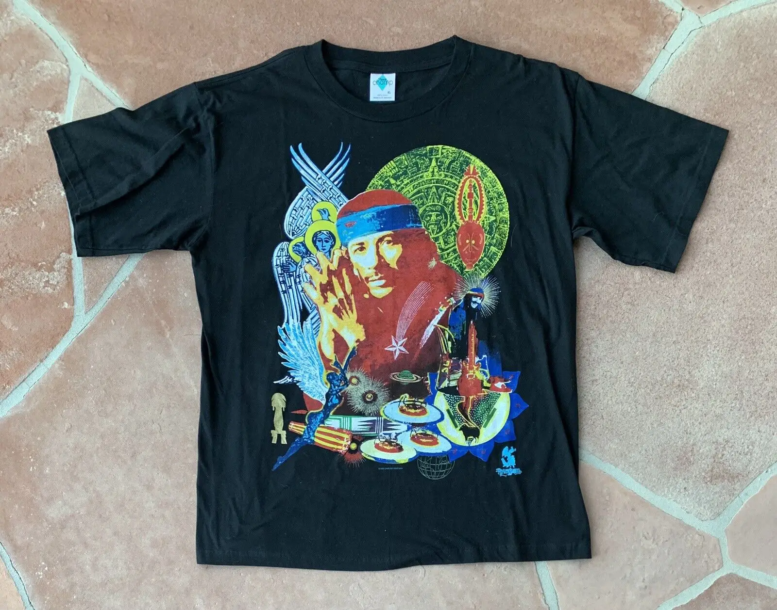 Винтажная футболка 1996 Carlos Santana Heaven Smiles, Мужской размер X-Large, рок-музыка