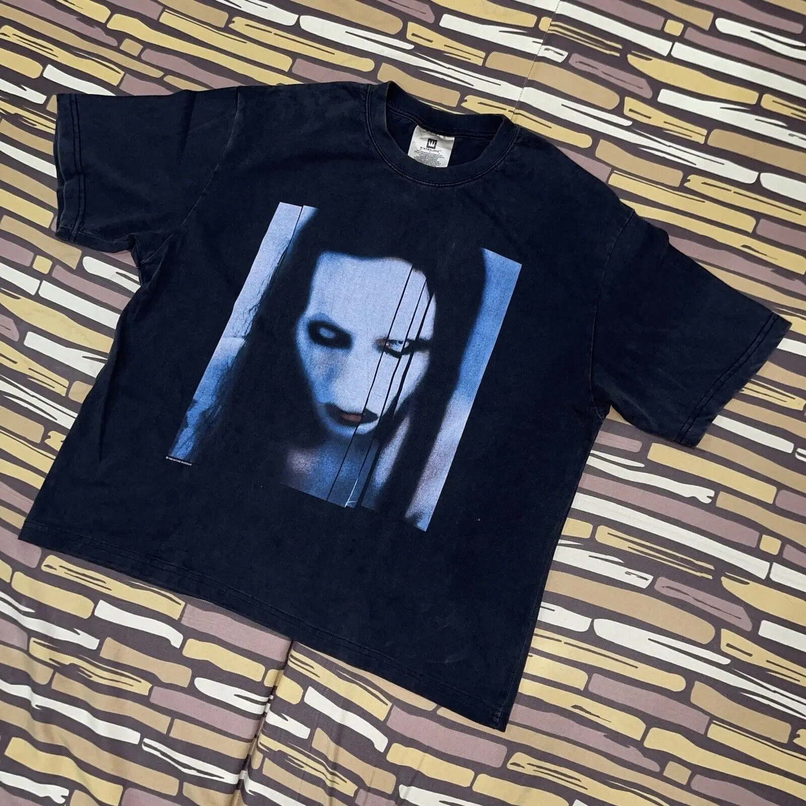Винтажная футболка 1998 года Marilyn Manson The Long Hard Road Out of Hell, черная, XLarge