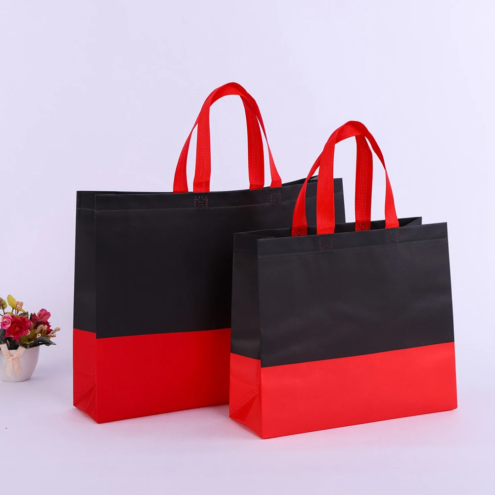 Двухцветная хозяйственная сумка из нетканого материала, экологичная складная хозяйственная сумка, многоразовые продуктовые сумки, женская сумка для хранения в путешествии