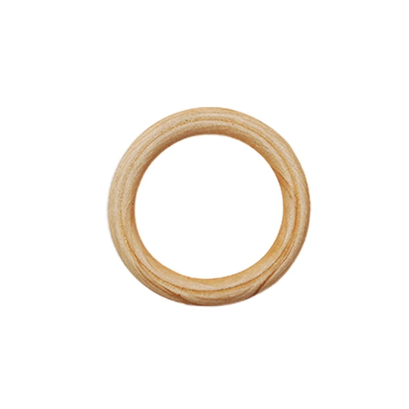 Деревянные кольца Кольца из натурального дерева без краски Гладкие незаконченные деревянные круги для украшения детских колец для прорезывания зубов своими руками