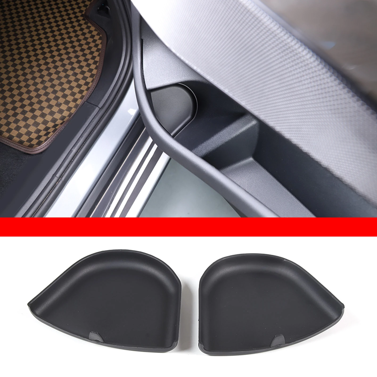 Для 2019-2023 BMW X5 G05 TPE Черная Задняя дверь автомобиля Стакан для воды Коврик для укладки автомобиля Аксессуары для украшения интерьера автомобиля 2 шт.