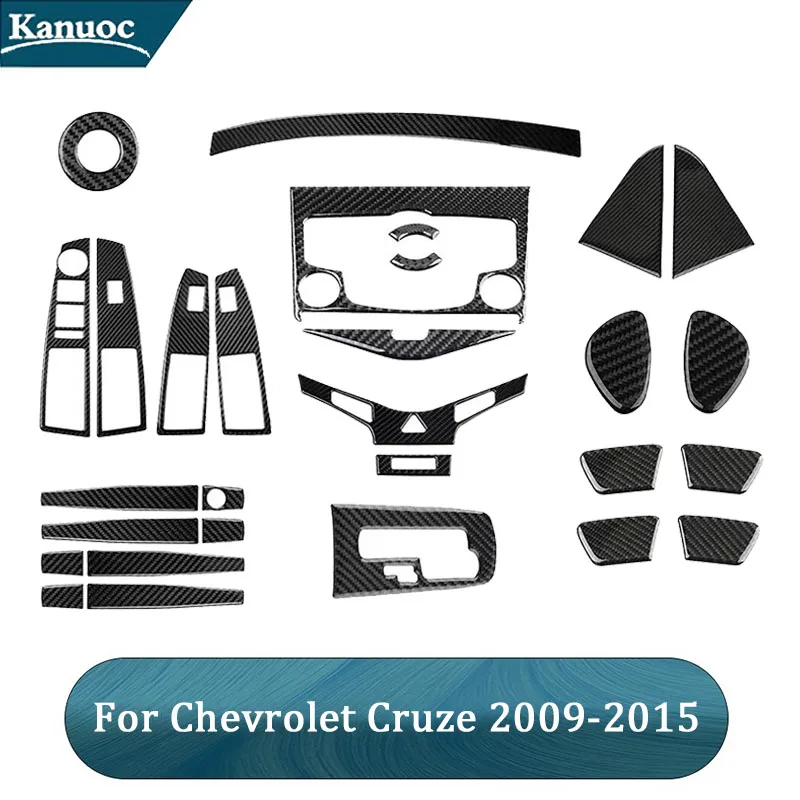 Для Chevrolet Cruze 2009 2010 2011 2012 2013 2014 2015 Черные наклейки из углеродного волокна, отделка для стайлинга автомобилей, Аксессуары для интерьера