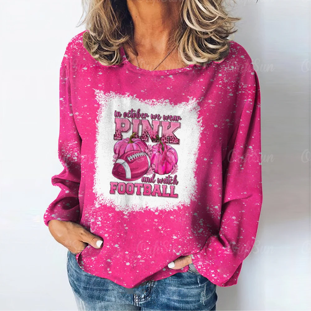 Женский пуловер с круглым вырезом и длинным рукавом, свободный повседневный свитер розового цвета, элегантная молодежная женская одежда, осень