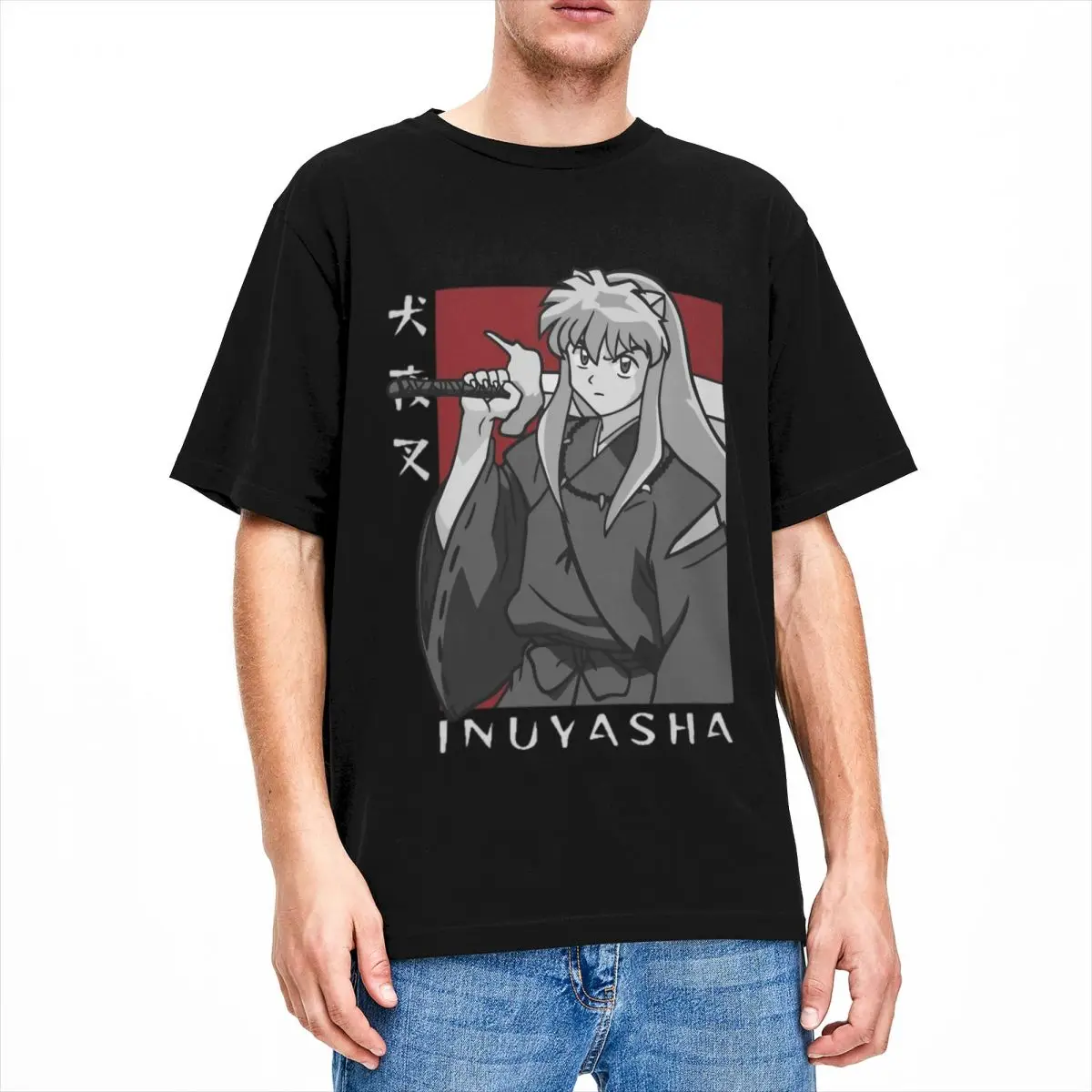 Забавная винтажная футболка с японским аниме 