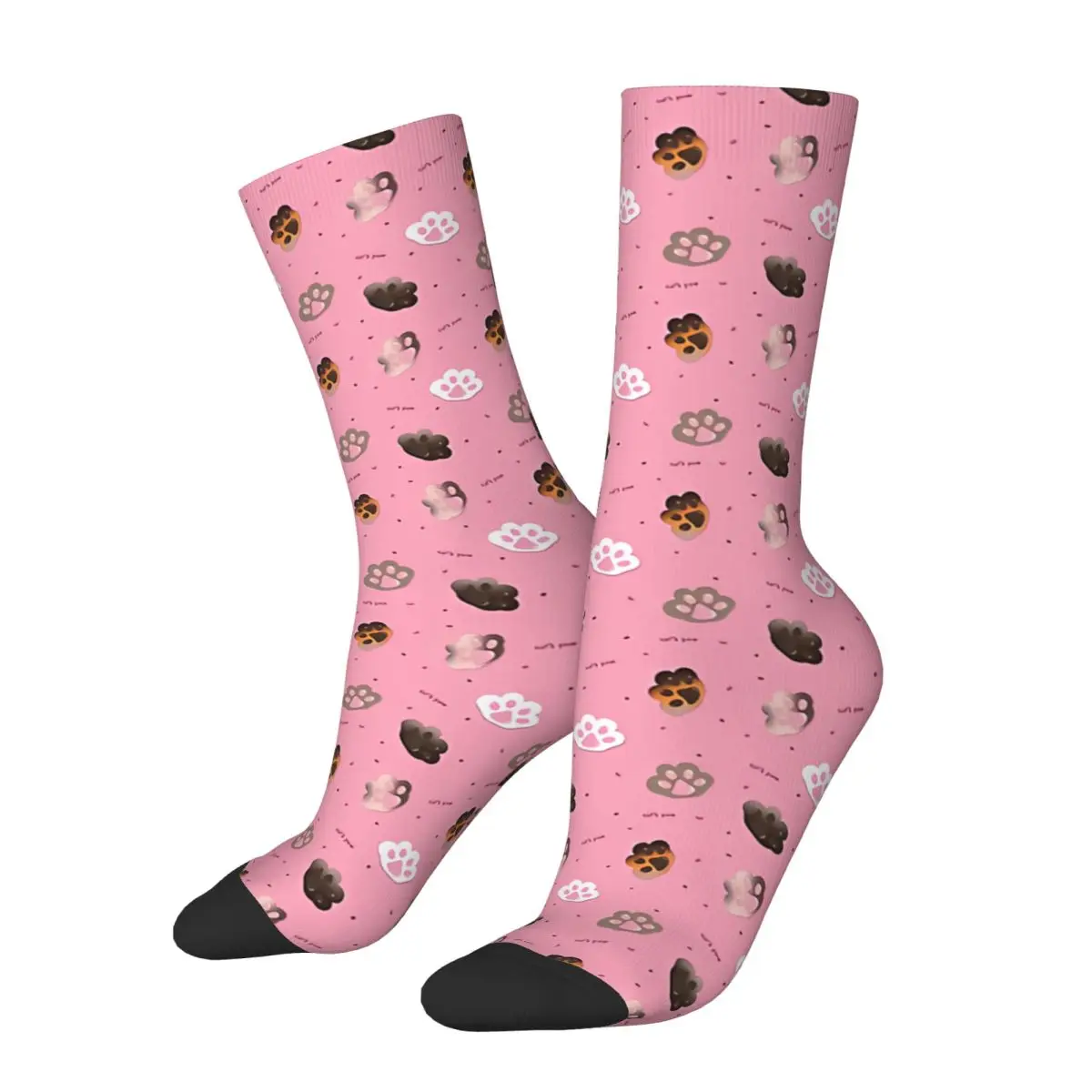 Зимние носки унисекс с рисунком кошачьей лапы, лапы животных, уличные носки Happy Socks, сумасшедший носок в уличном стиле