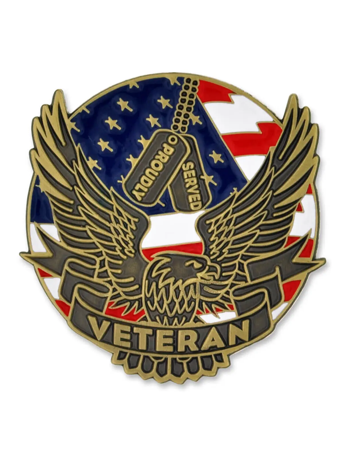 Изготовленная на заказ брошь с эмалью Veteran Eagle Patriotic Jewelry из твердой эмали Может быть выполнена по индивидуальному заказу с вашим логотипом