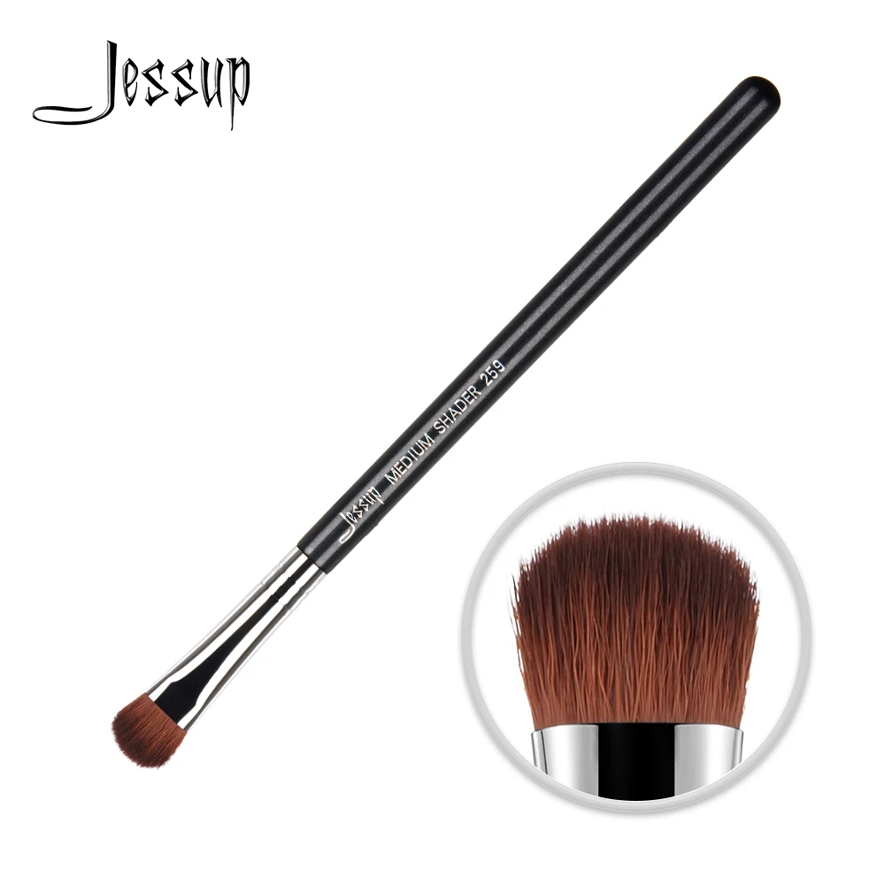 Кисть для макияжа Jessup MEDIUM SHADER Eye Single, 1 шт., профессиональный волокнистый волос, Деревянная ручка, Перламутровый черный Косметический инструмент 259