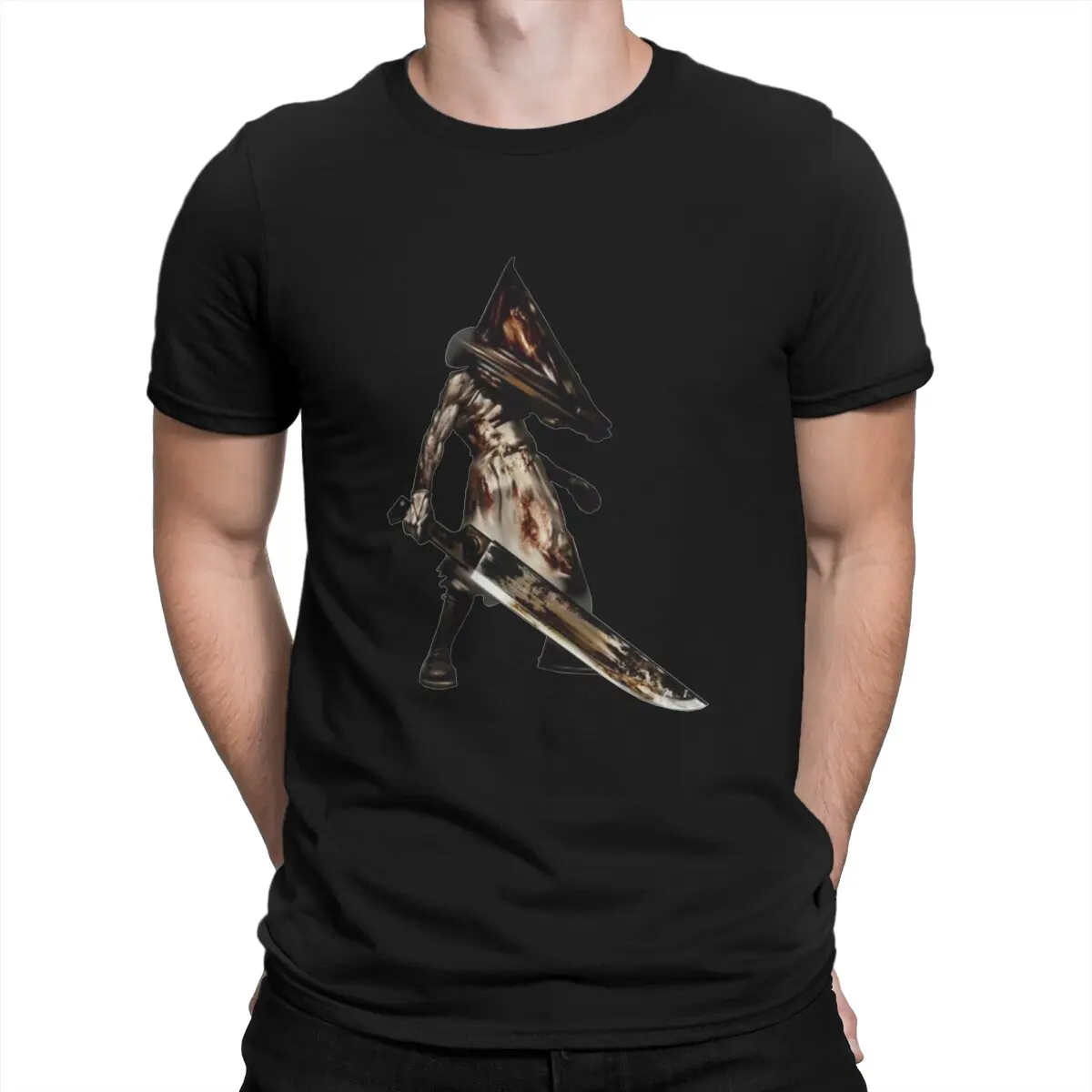 Креативная футболка Silent Hill для мужчин Red Pyramid Thing, футболка из чистого хлопка с круглым воротом, персонализированная подарочная одежда, уличная одежда