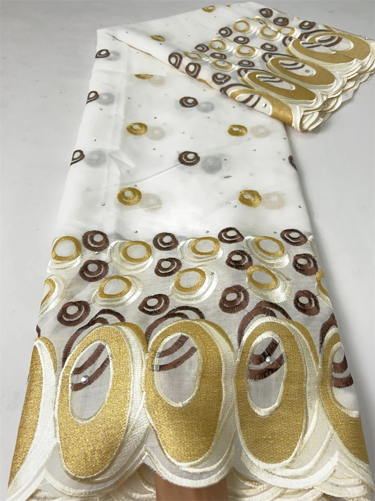 Кружевная ткань Kalume из африканской швейцарской вуали 2024, Высококачественная хлопчатобумажная кружевная ткань с нигерийской вышивкой для женщин, свадебное платье F3674