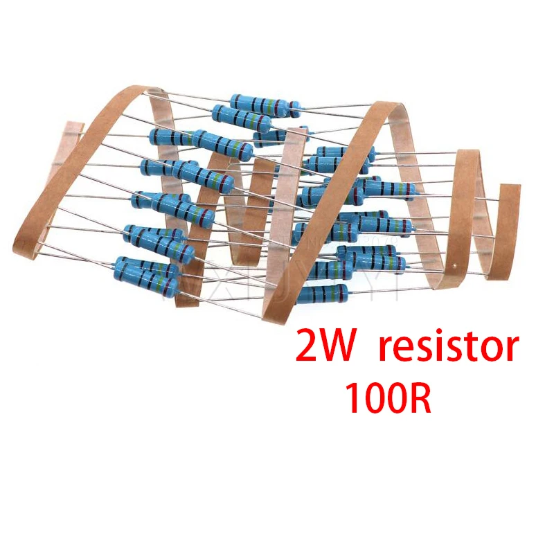 металлический пленочный резистор 200шт 100 Ом 2 Вт 100R с погрешностью 1%