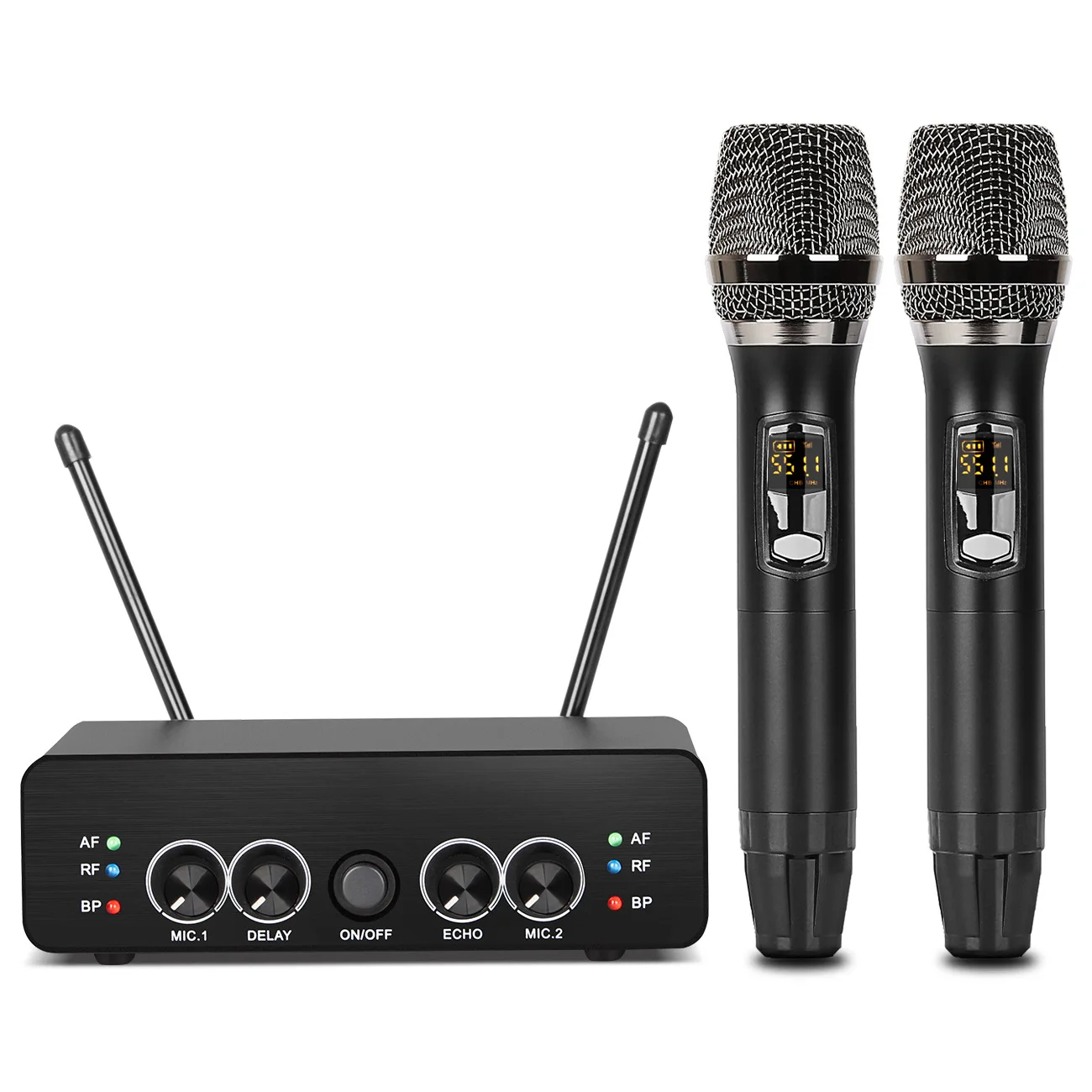 Микрофон караоке UHF Двойной беспроводной микрофон для выступлений на сцене караоке Ручной микрофон UHF Частота приема 100 М