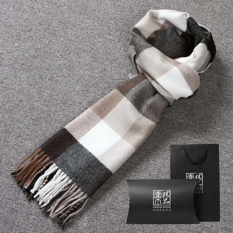 Модный простой шарф для мальчиков осенью и зимой для молодых людей высокого класса