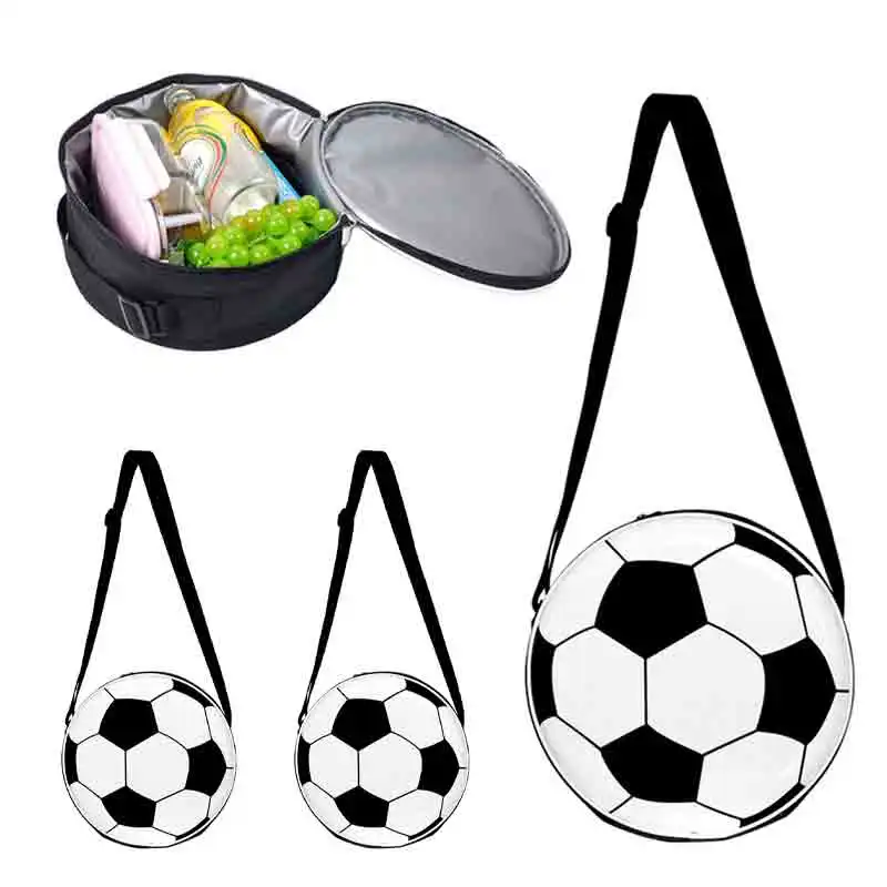 Мужская Женская сумка для ланча с футбольным рисунком, детские переносные термосумки для еды для школьников, ланч-бокс для девочек и мальчиков, сумка-тоут