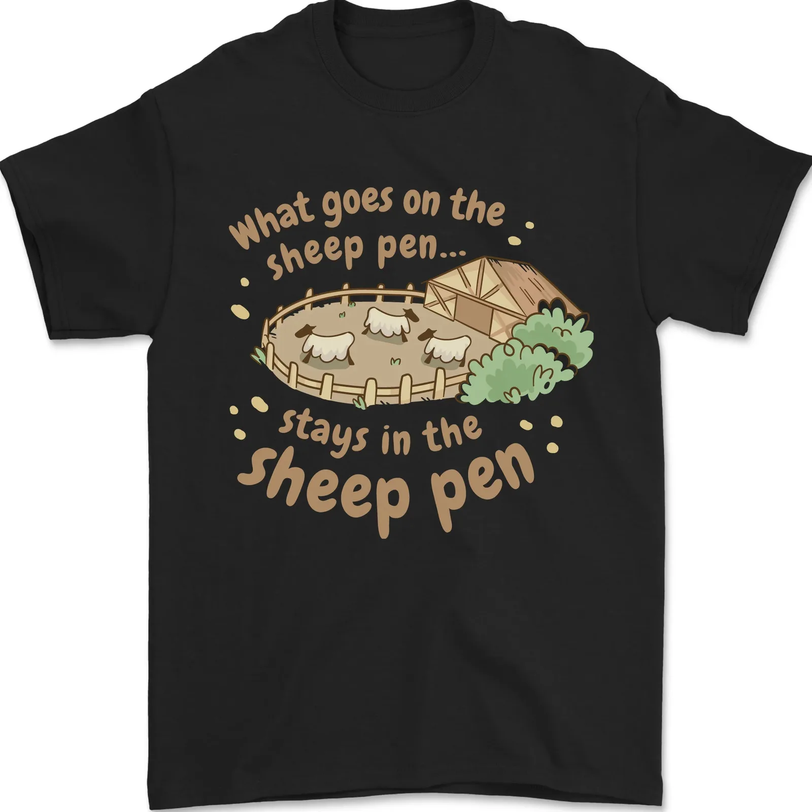 Мужская футболка с длинными рукавами из 100% хлопка What Goes On In the Sheep Pen Farming