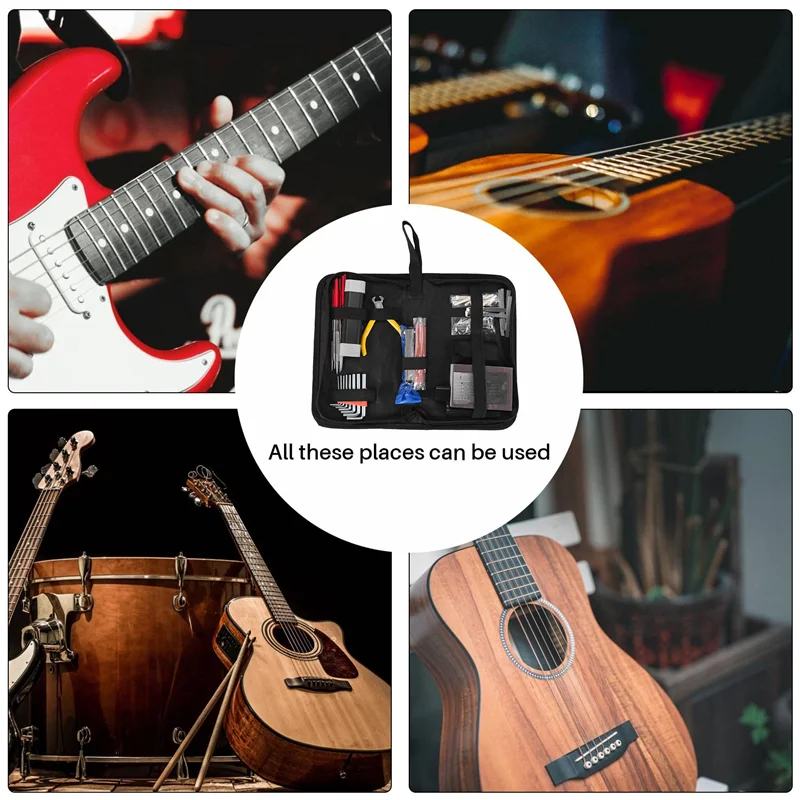 Набор гитарных инструментов для ремонта электрогитары, наборы для ухода за басом, мандолиной, Банджо, гавайской гитарой, измерение расстояния между струнами на шее