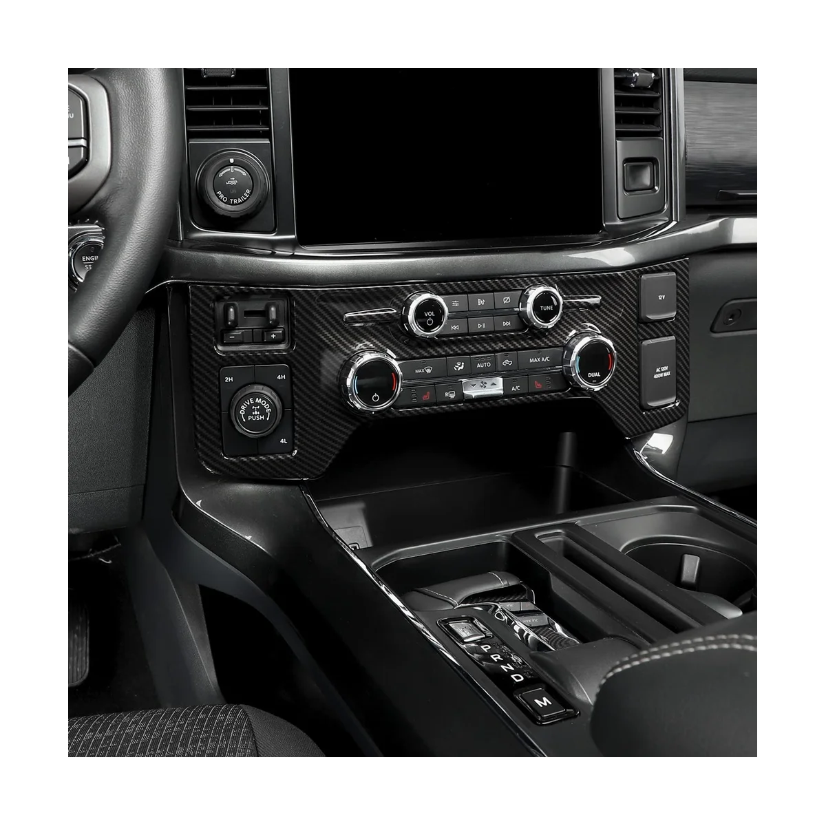 Накладка панели центрального управления кондиционером автомобиля для Ford F 150 2021-2023 Аксессуары - ABS Углеродное волокно