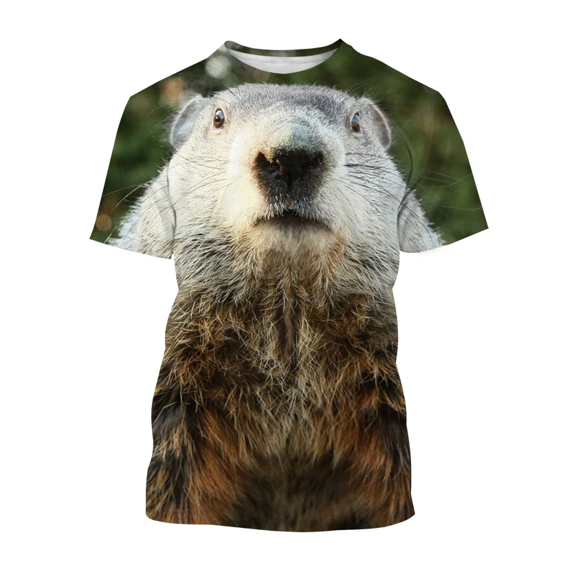 Новая футболка с принтом животного сурка, мужская футболка Marmota, повседневная модная футболка с короткими рукавами, 3D уличный топ