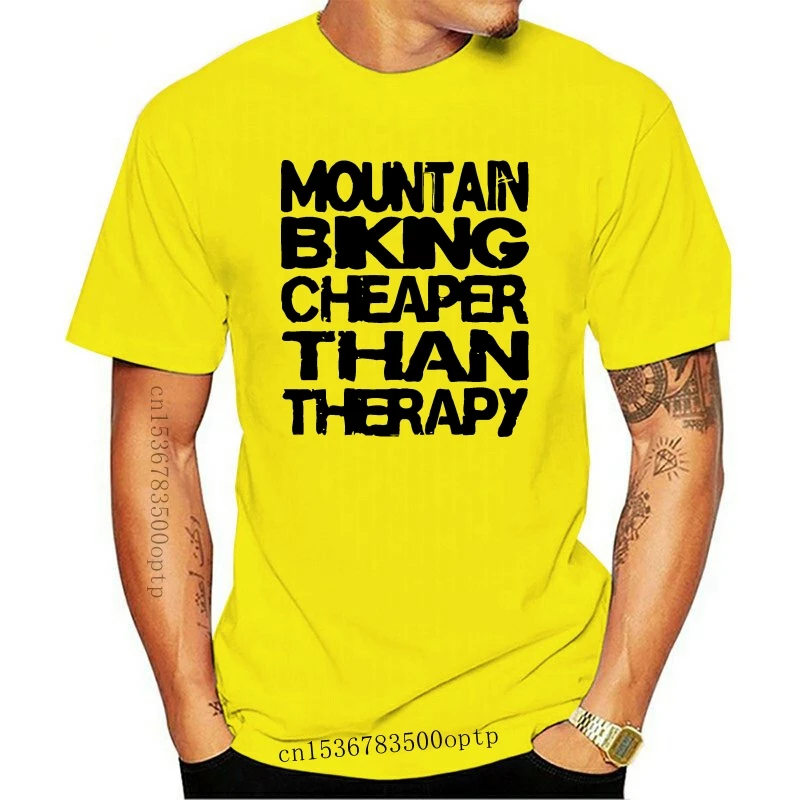 Новые высококачественные мужские футболки из 100% хлопка для катания на горных велосипедах Дешевле, чем терапия, забавные футболки с идеей подарка