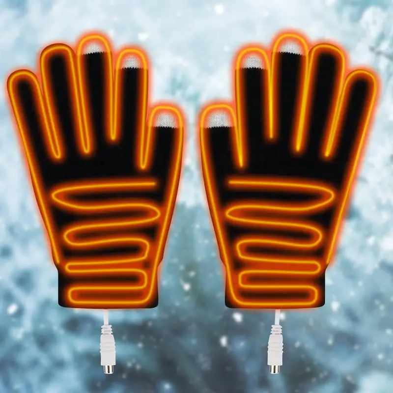 Новые зимние теплые тепловые перчатки для мужчин и женщин, пятипальцевые грелки с сенсорным экраном, мягкие прочные зимние рабочие перчатки с питанием от USB