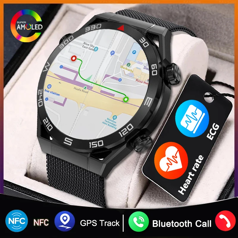 Новые умные часы с функцией NFC ECG + PPG Bluetooth-вызова, GPS-трекер, браслет для движения, фитнес-часы Ultimate Smart Watch для мужчин для Android ios